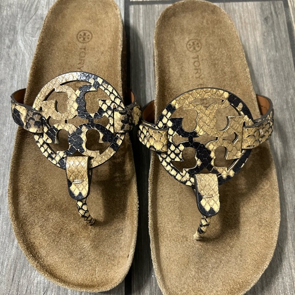 Tory Burch Snakeskin Sandals - Picture 1 of 10